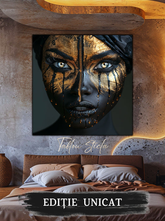 Tablou dormitor relaxant Dark Dream din sticla securizata 4mm - mockup detaliu 2
