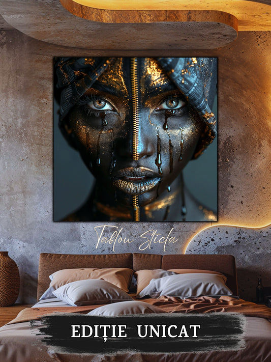 Tablou sufragerie modern Dark Look din sticla securizata 4mm - mockup detaliu 2