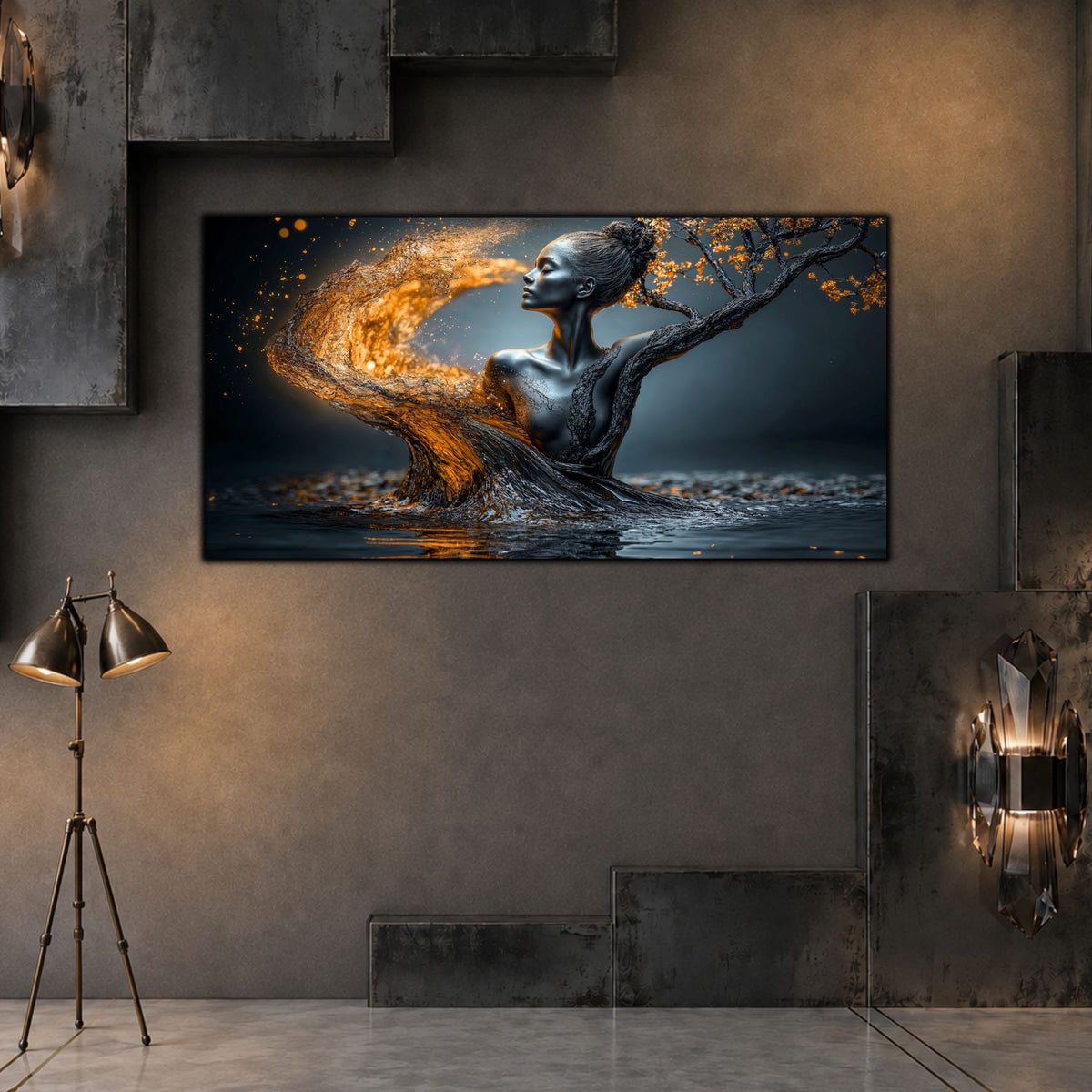 Tablou Modern Living Spirala Renașterii Aurii