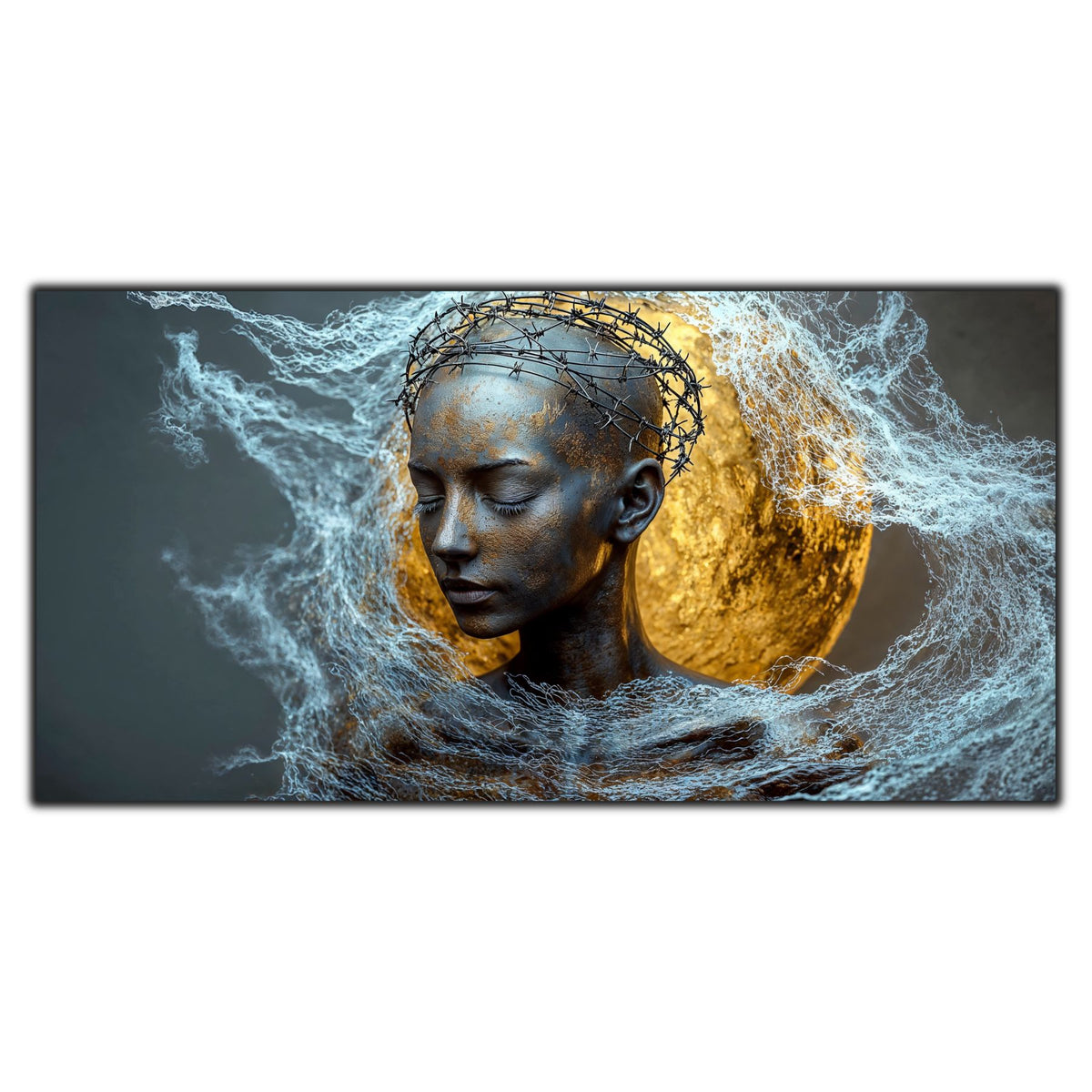 Tablou Sticlă Securizată – Gilded Silence