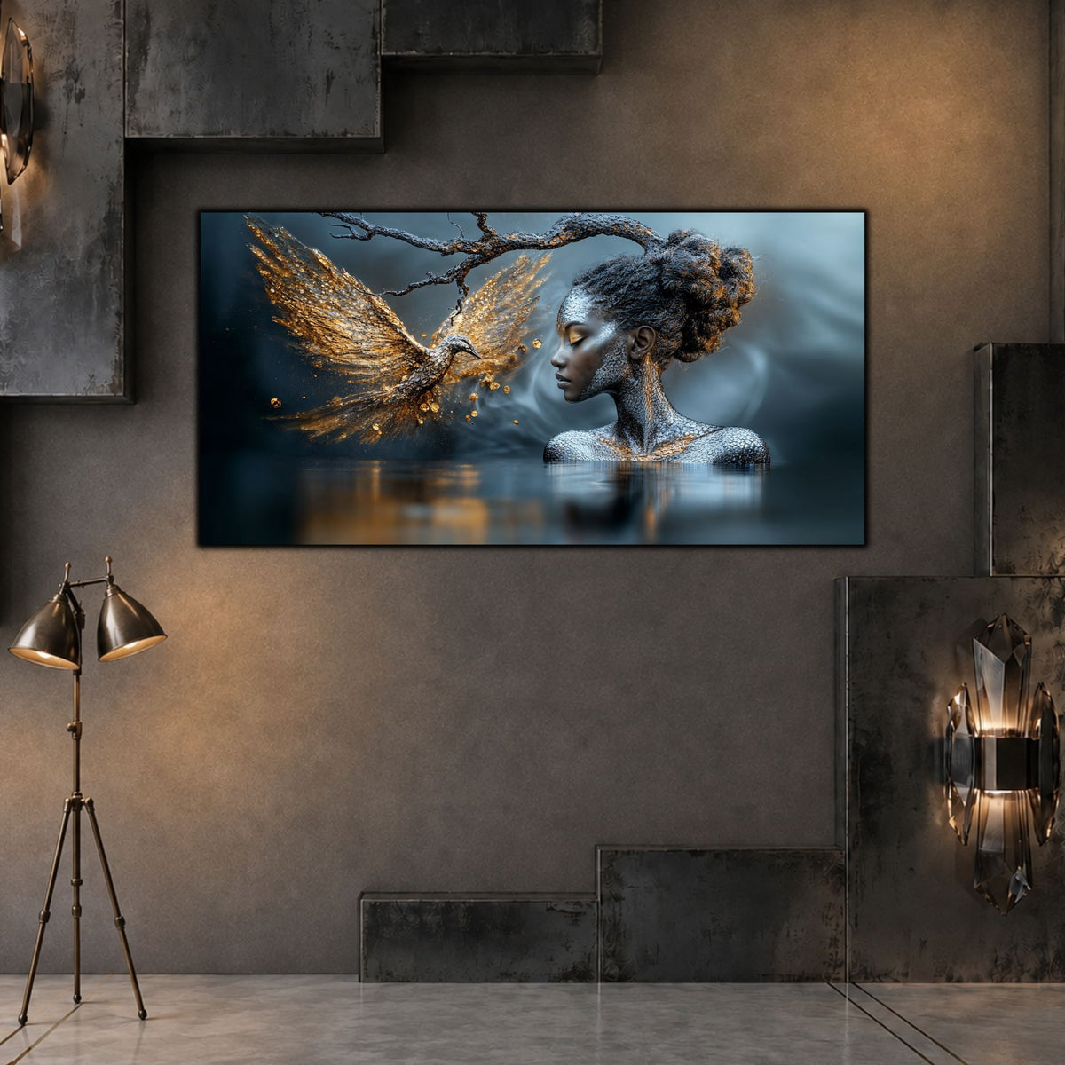 Tablou Modern Living Arborele cu Frunze de Lumină
