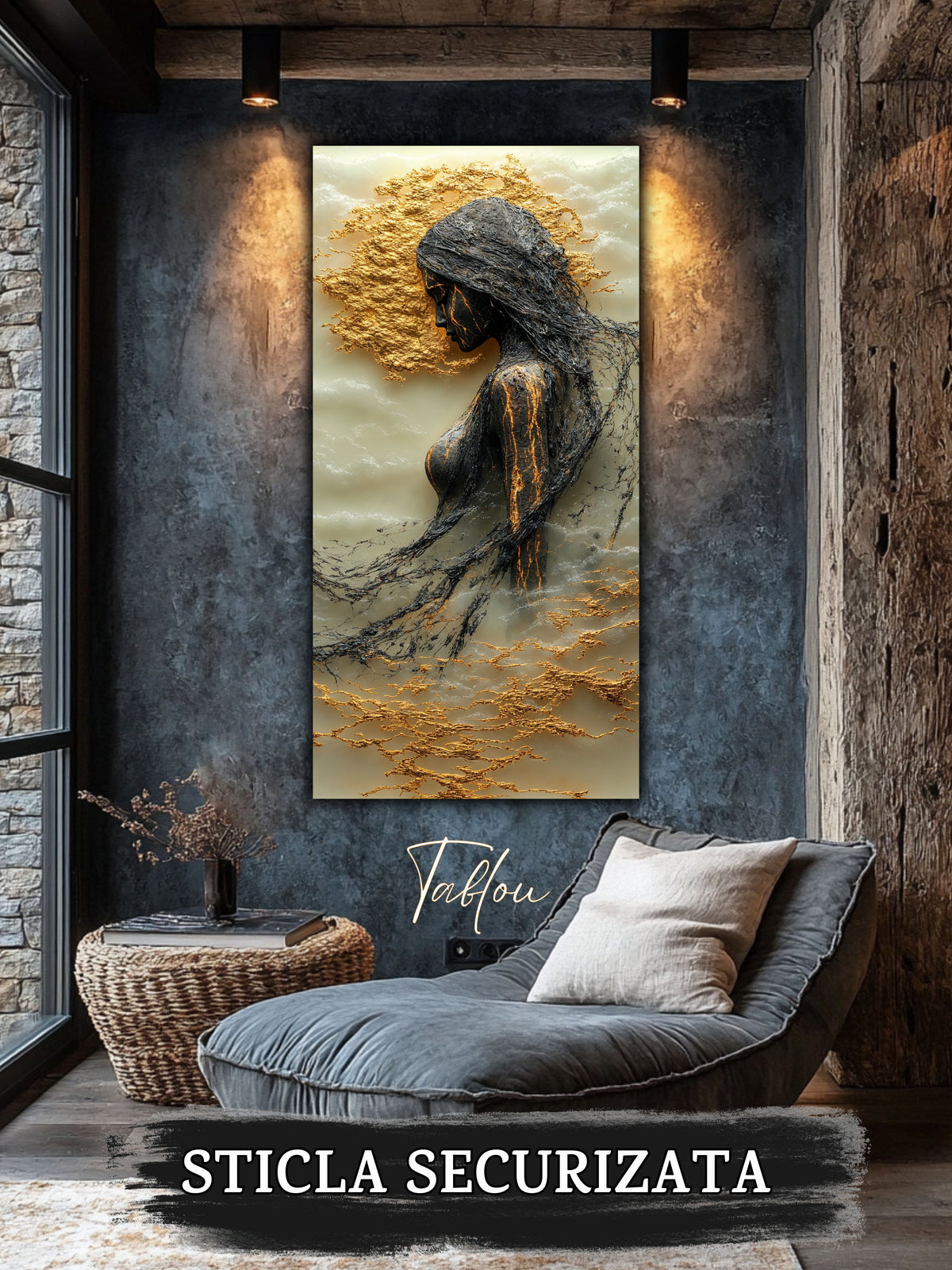 Tablou pentru sufragerie – Gilded Silence | Fragments of Becoming