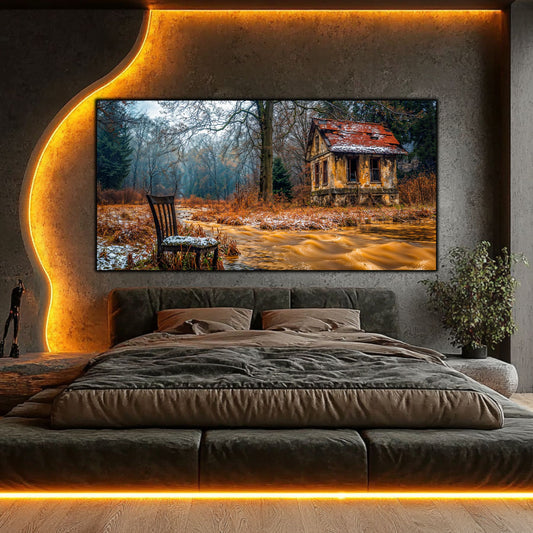 Tablou pe Sticlă Oblivion: Jocul Timpului pe Apă | Ediție Unicat | Art-Zen Premium