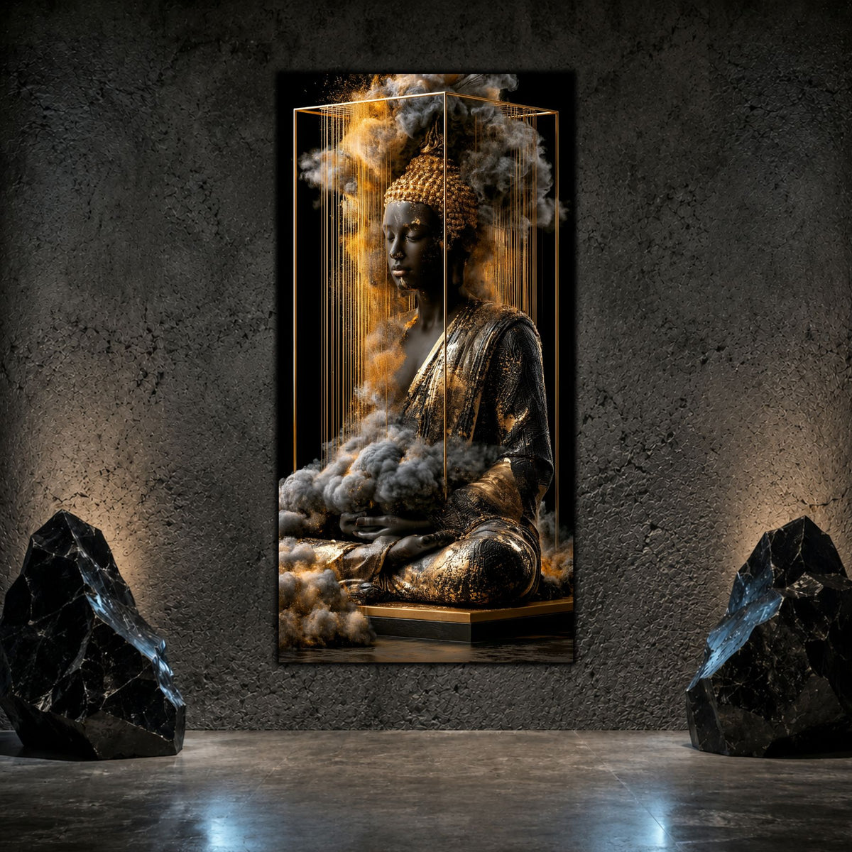 Tablou Abstract Modern – Paza ploii de aur