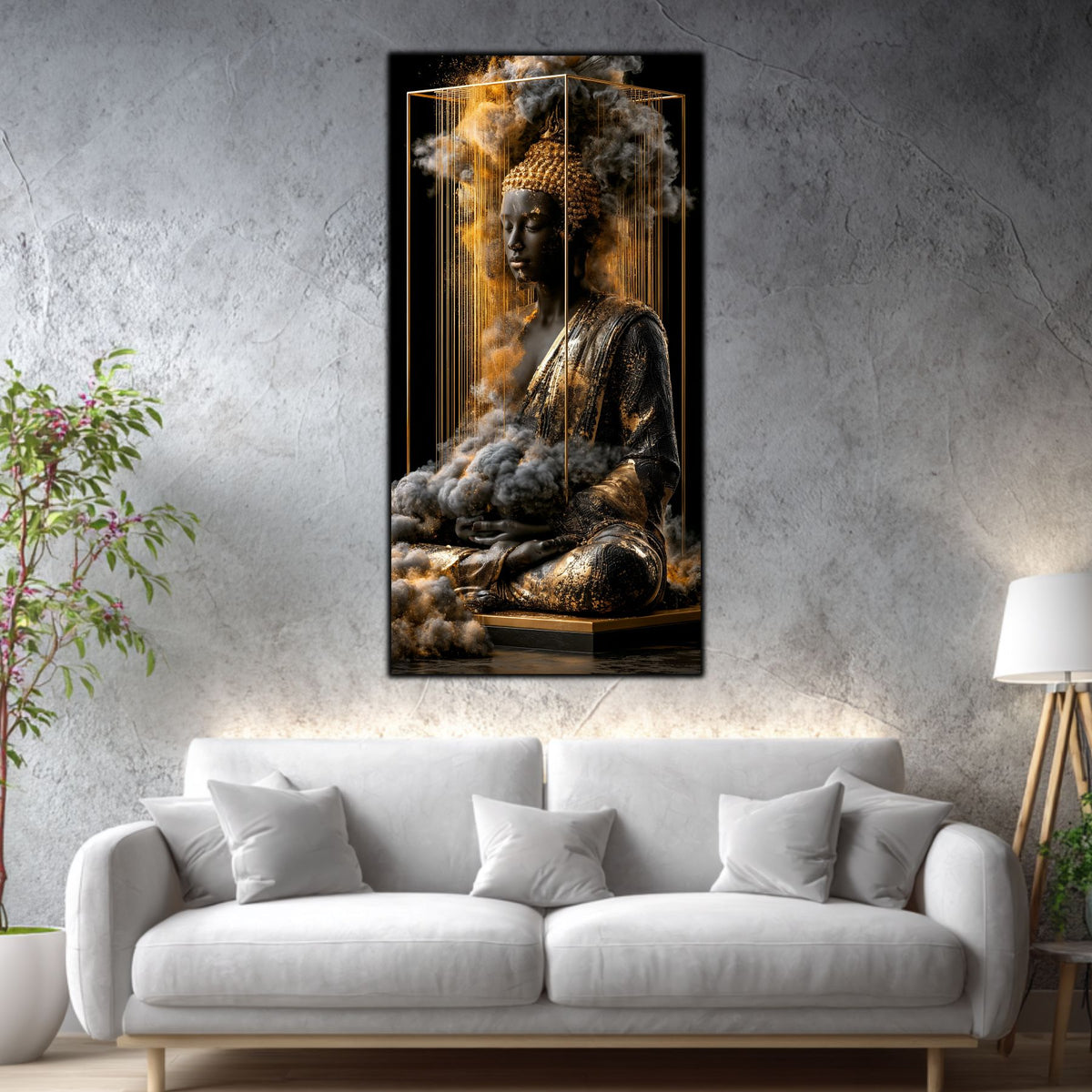 Tablou Abstract Modern – Paza ploii de aur
