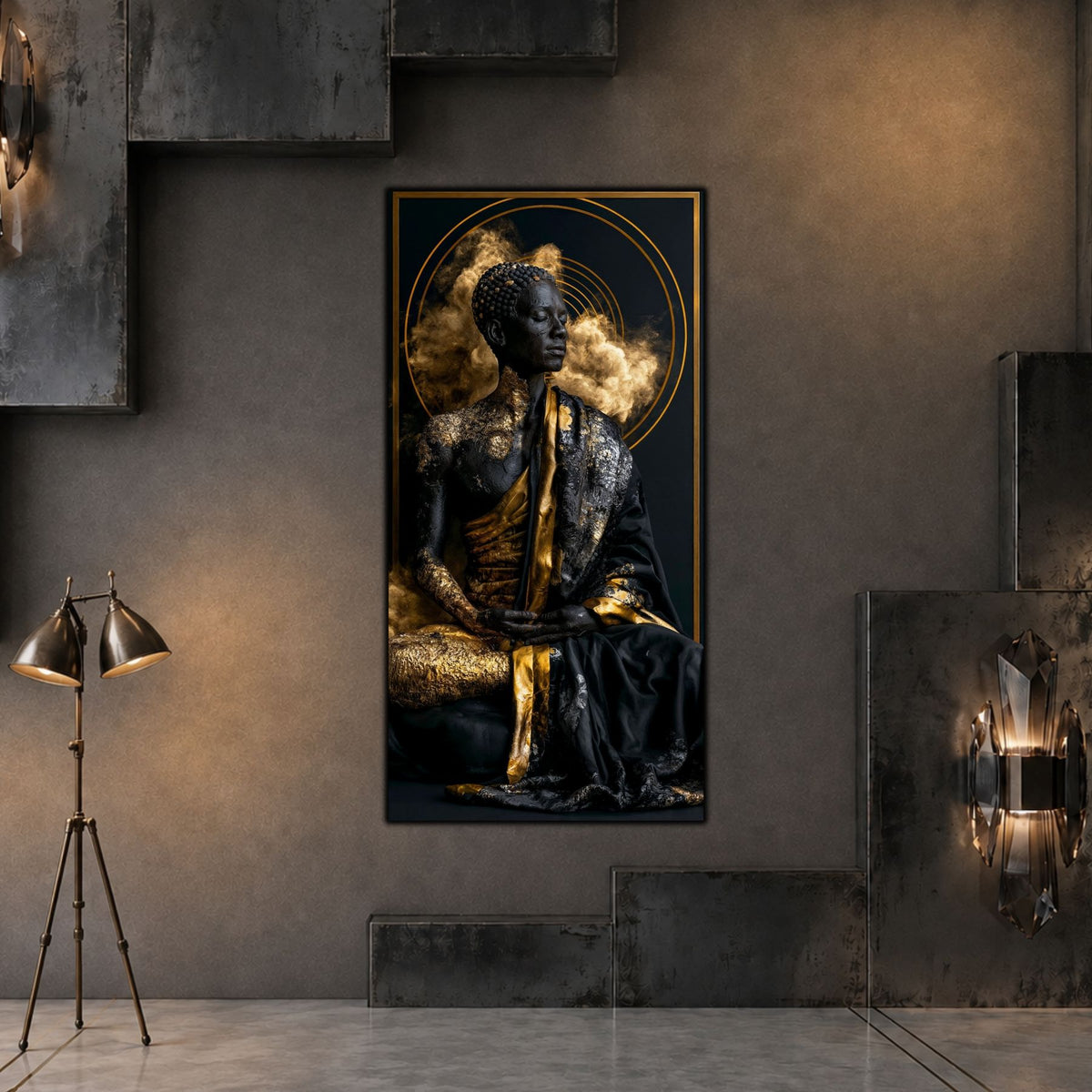 Tablou Abstract Modern – Paza cercurilor de aur
