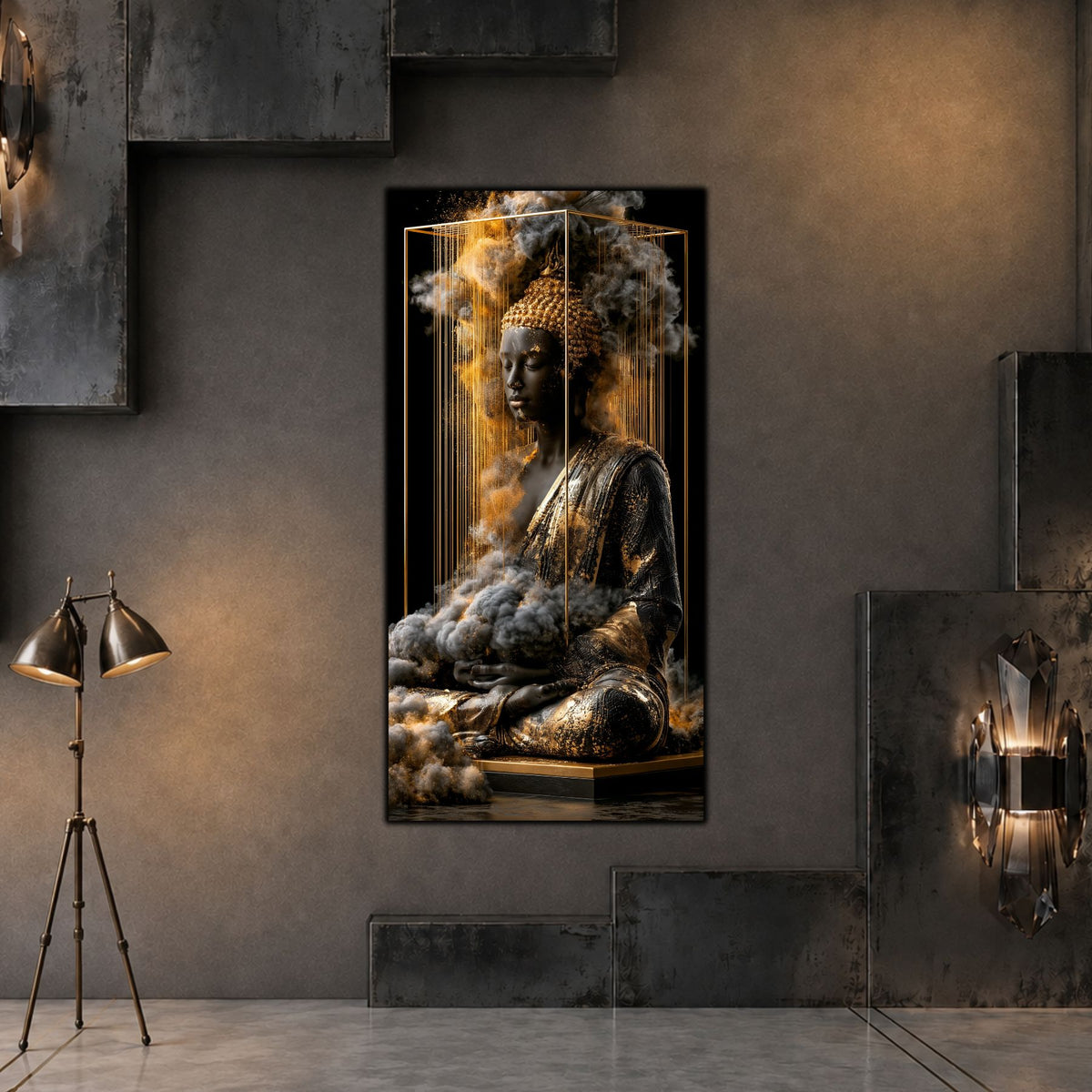 Tablou Abstract Modern – Paza ploii de aur