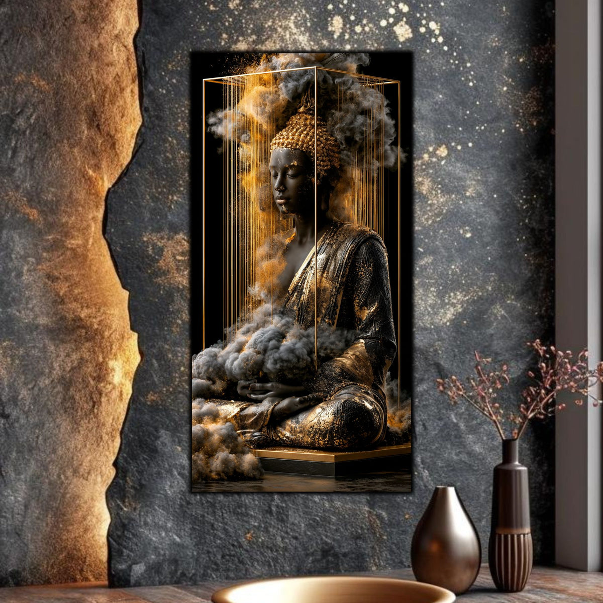 Tablou Abstract Modern – Paza ploii de aur
