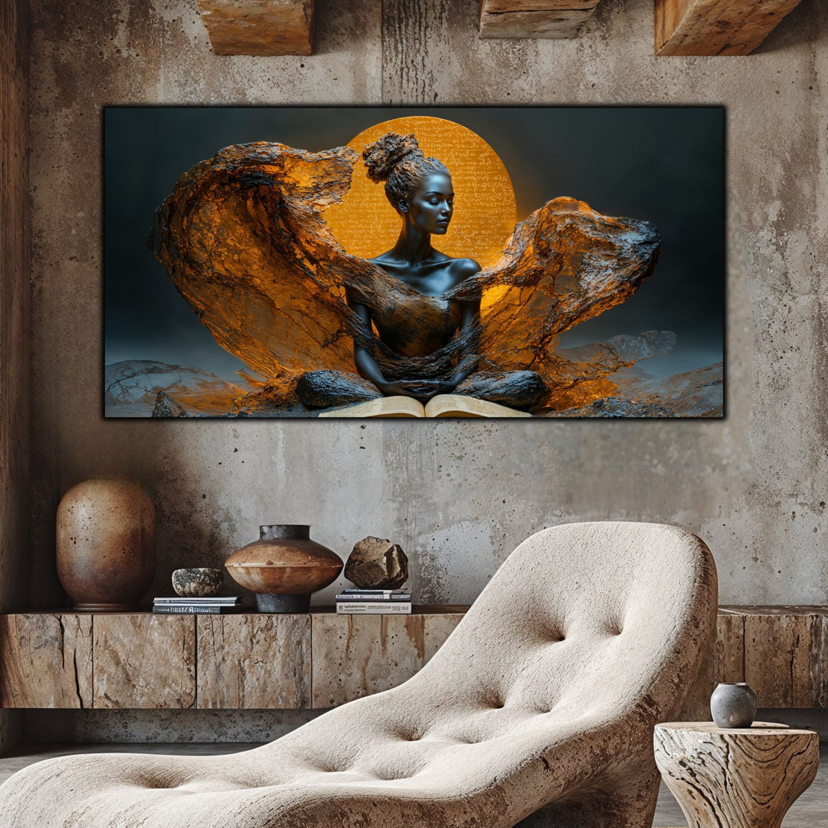 Tablou pentru living – Written in Gold | Sacred Stillness