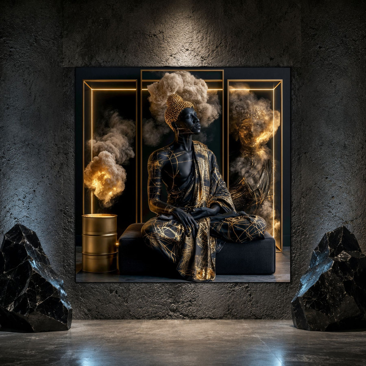 Tablou Abstract Modern – Destrămarea formei de aur