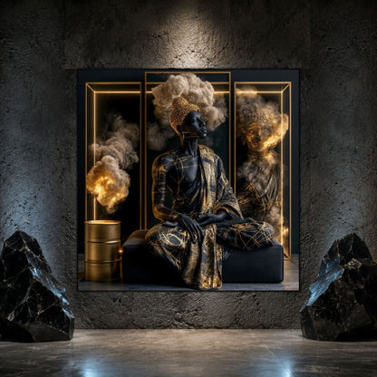 Tablou Abstract Modern – Destrămarea formei de aur