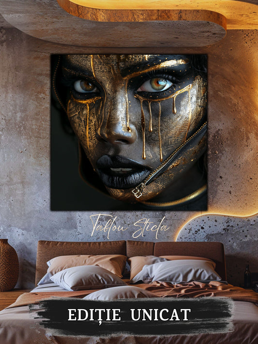 Tablou sufragerie mare Ritual of the Gaze sticla 4mm - mockup vedere 1