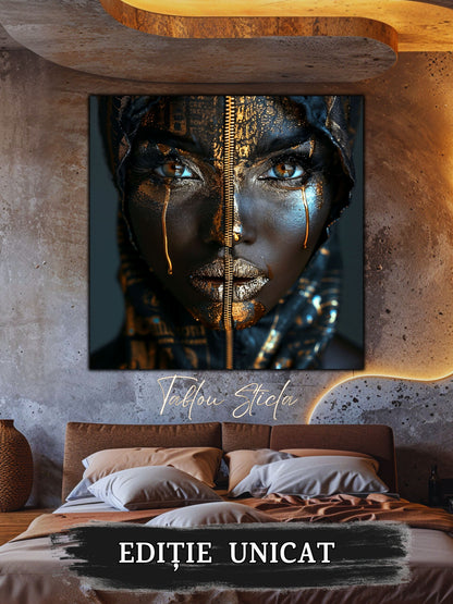 Tablou dormitor zen Chromatic Prayer sticla 4mm - mockup vedere 1