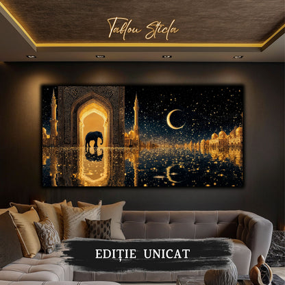 Echoes of Gold - Tablou Sticla  - Unicat - no14