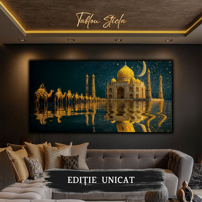 Echoes of Gold - Tablou Sticla  - Unicat - no15