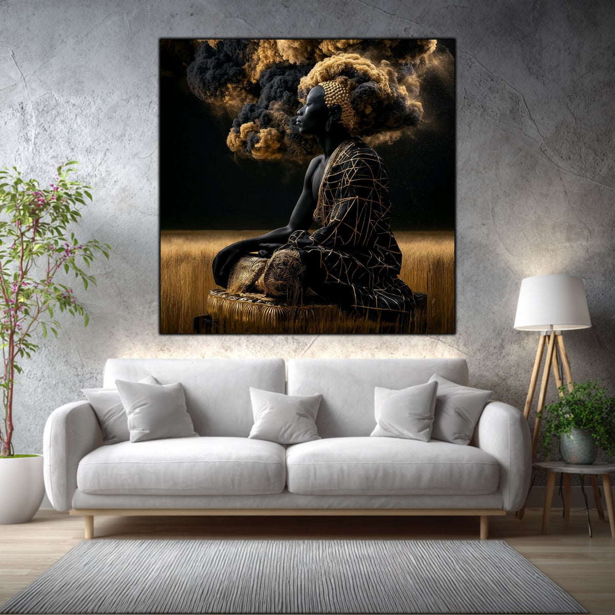 06Tablou Abstract Modern – Paza câmpului de aur