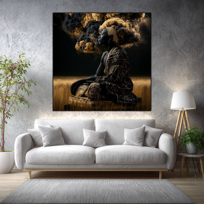 06Tablou Abstract Modern – Paza câmpului de aur