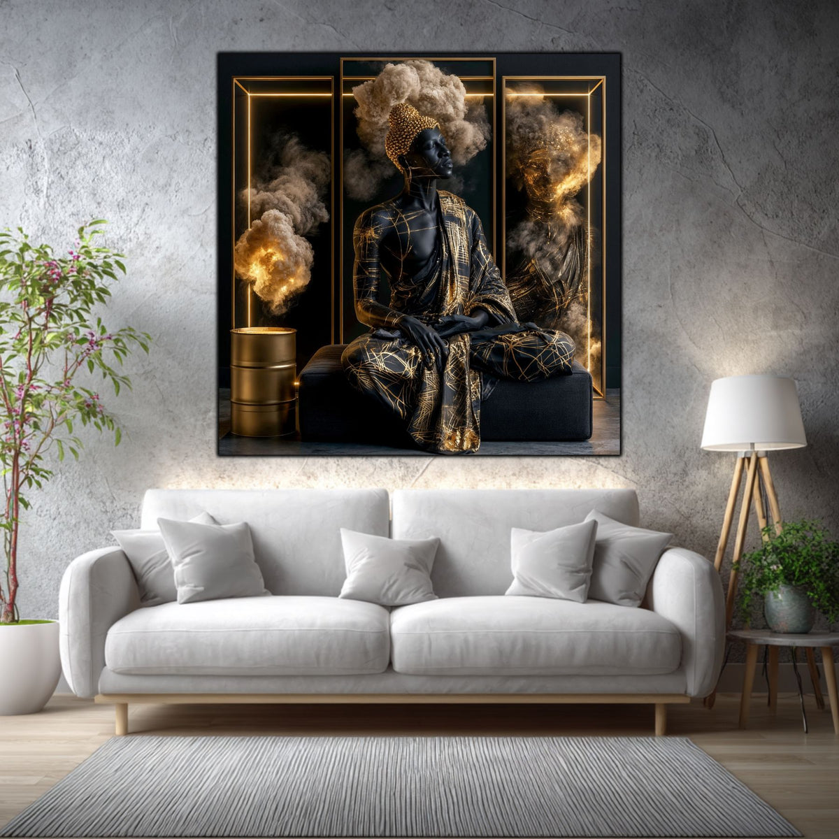 Tablou Abstract Modern – Destrămarea formei de aur