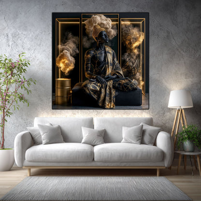 Tablou Abstract Modern – Destrămarea formei de aur