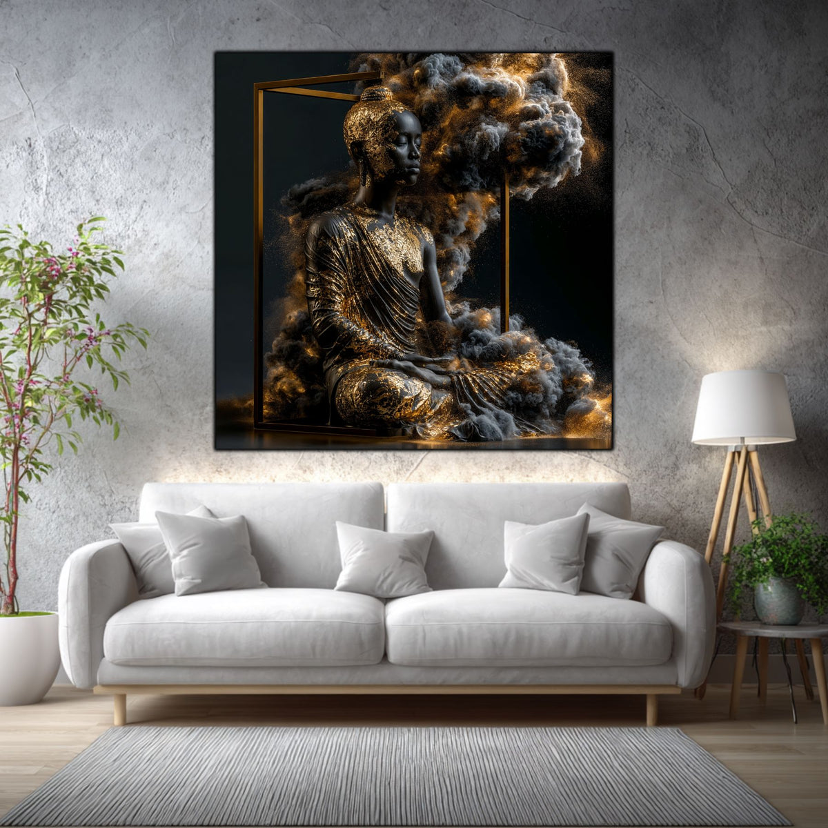 Tablou Abstract Modern – Disoluția din pragul de aur