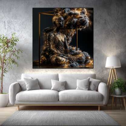 Tablou Abstract Modern – Disoluția din pragul de aur