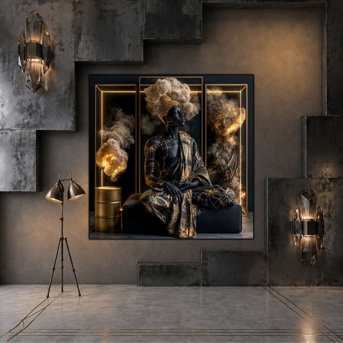 Tablou Abstract Modern – Destrămarea formei de aur