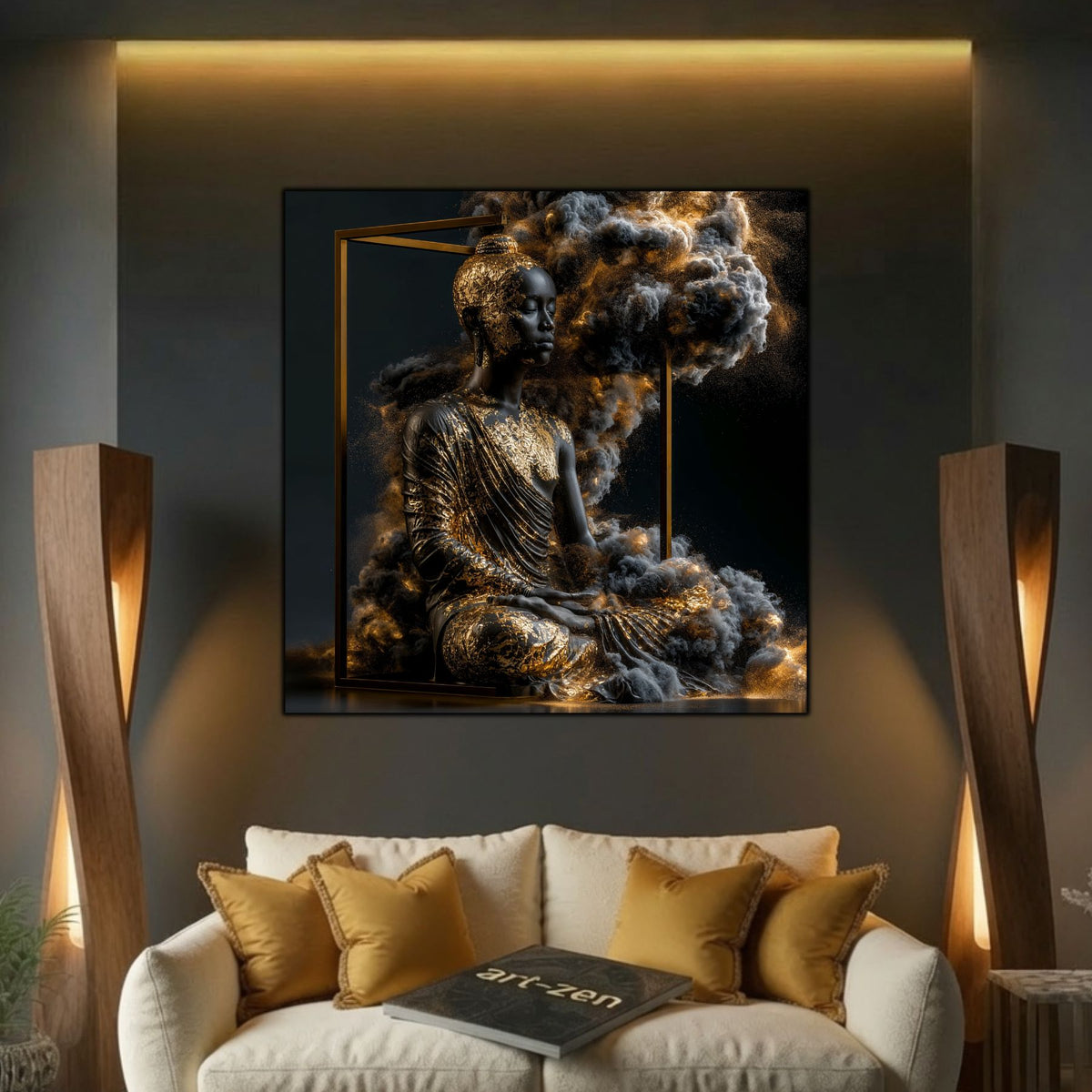 Tablou Abstract Modern – Disoluția din pragul de aur