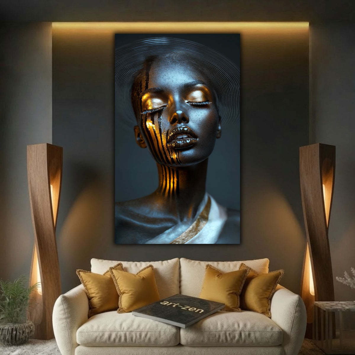 Tablou Living Elegant – Golden Current