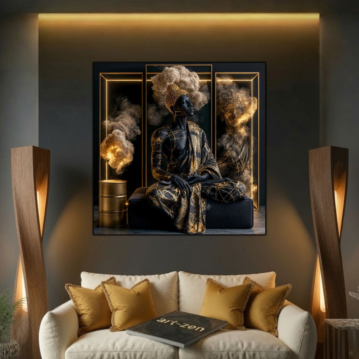 Tablou Abstract Modern – Destrămarea formei de aur