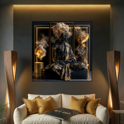 Tablou Abstract Modern – Destrămarea formei de aur