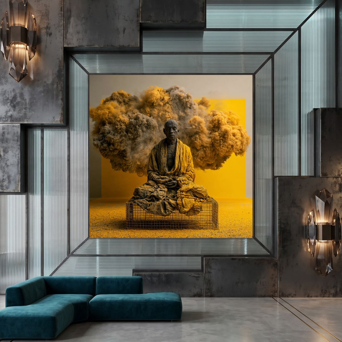 Tablou Abstract Modern – Paza pulberii de ambră