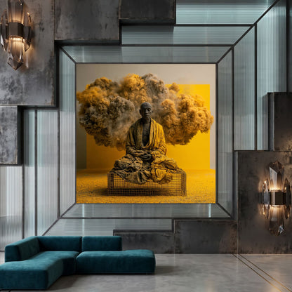 Tablou Abstract Modern – Paza pulberii de ambră