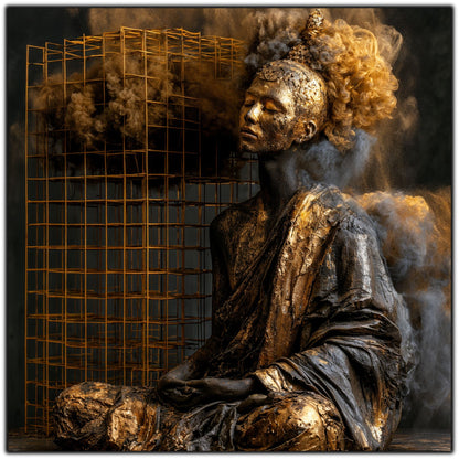 Tablou Abstract Modern – Paza pulberii de bronz