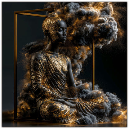 Tablou Abstract Modern – Disoluția din pragul de aur