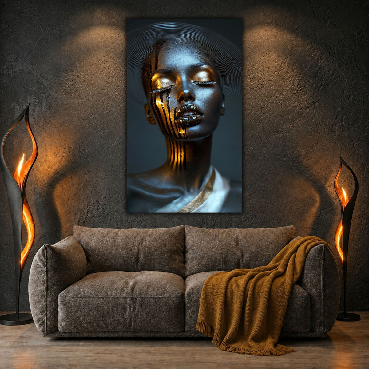 Tablou Living Elegant – Golden Current
