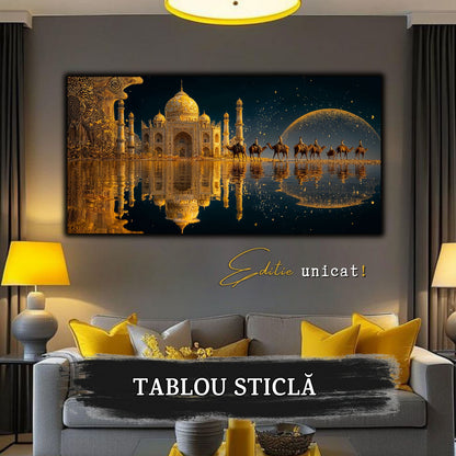 Echoes of Gold - Tablou Sticla  - Unicat - no12
