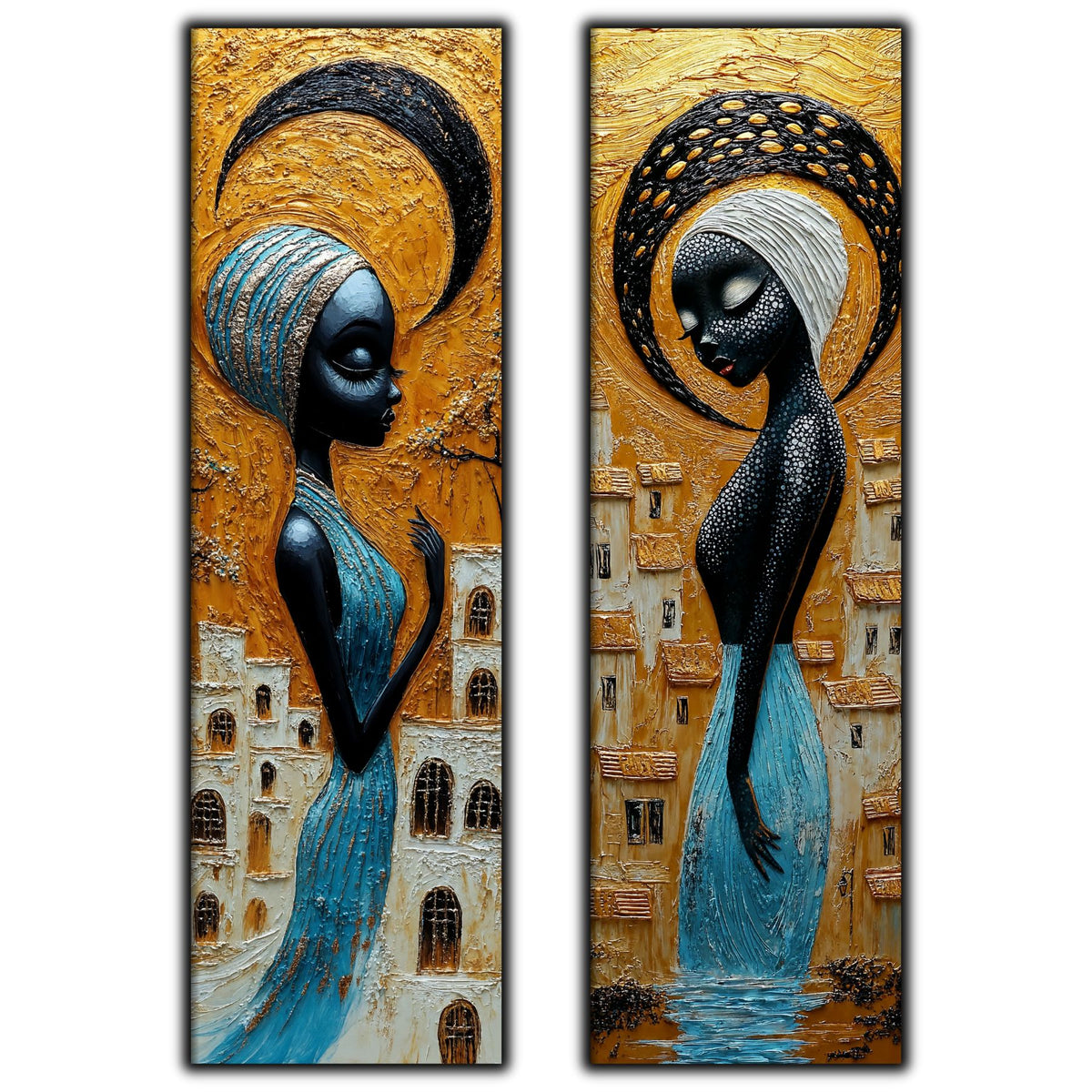 Set 2 Tablouri pt Decorul Modern al Livingului - Print UV pe Sticla - NO23