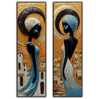 Set 2 Tablouri pt Decorul Modern al Livingului - Print UV pe Sticla - NO17