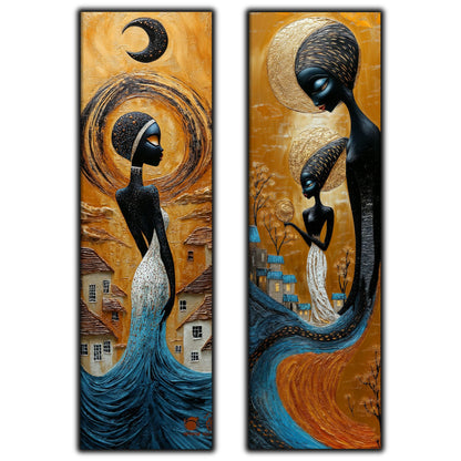 Set 2 Tablouri pt Decorul Modern al Livingului - Print UV pe Sticla - NO15