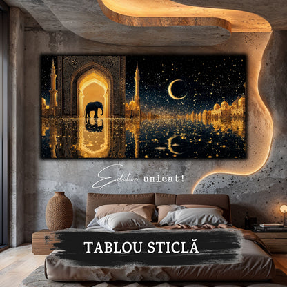 Echoes of Gold - Tablou Sticla  - Unicat - no14
