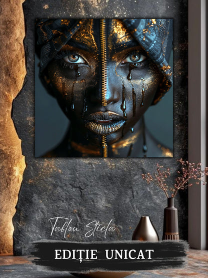 Tablou sufragerie modern Dark Look din sticla securizata 4mm - mockup detaliu 1