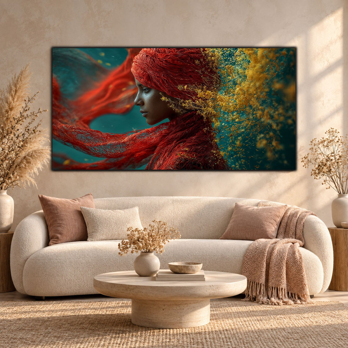 Tablou Dormitor Elegant – Crimson Unfolding