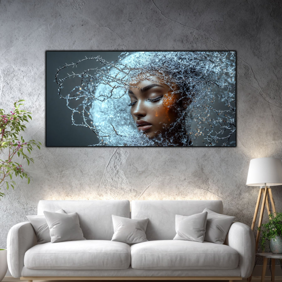 Tablou Decorativ Living Ambră sub Gheață
