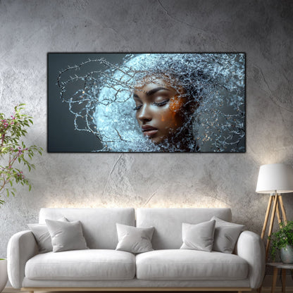 Tablou Decorativ Living Ambră sub Gheață