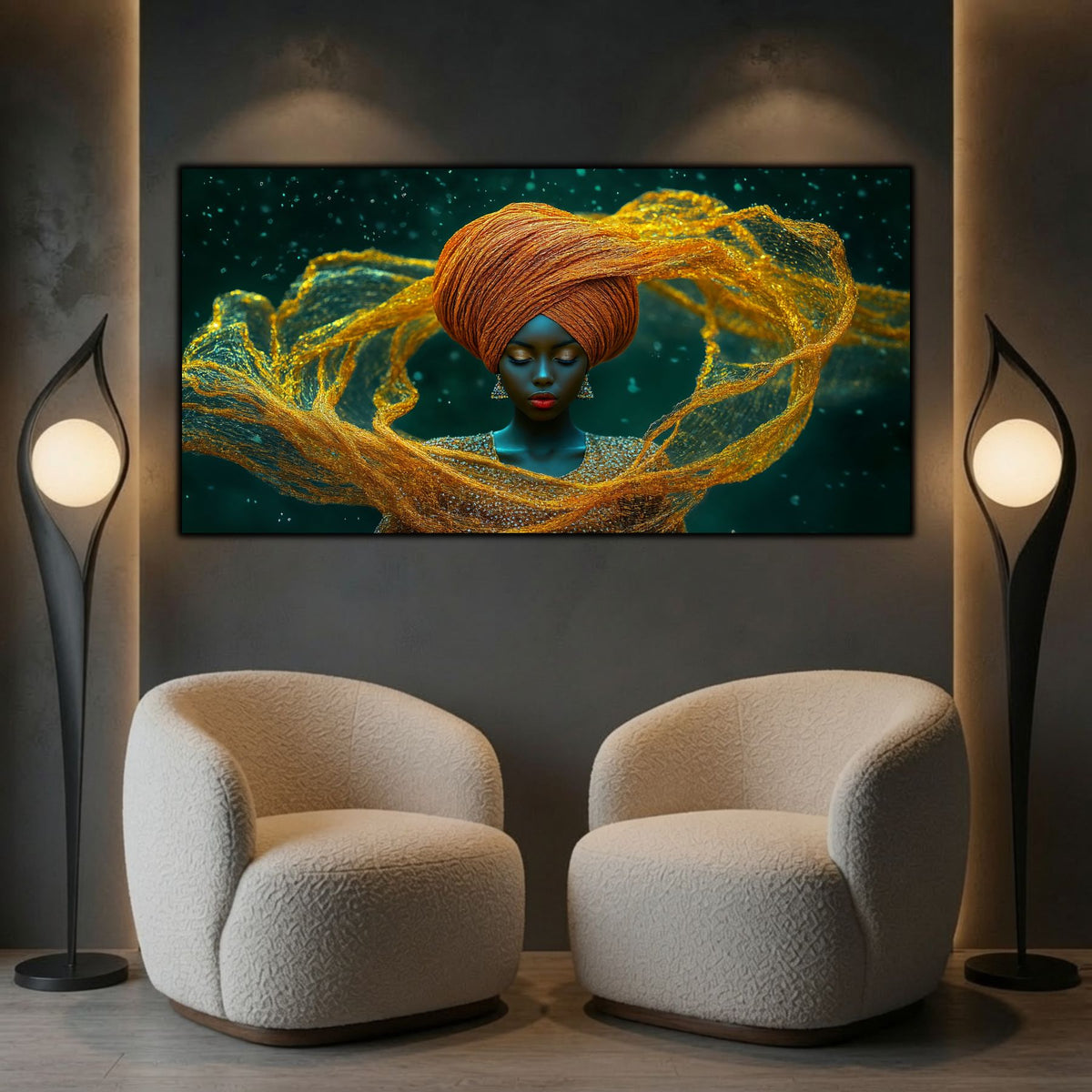Tablou Portret Meditativ – Paza pânzei de ambră