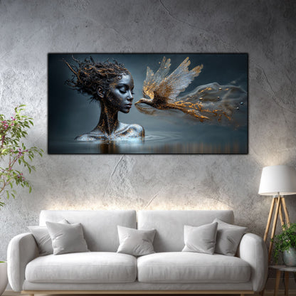 Tablou Modern Living Solul cu Aripi de Aur