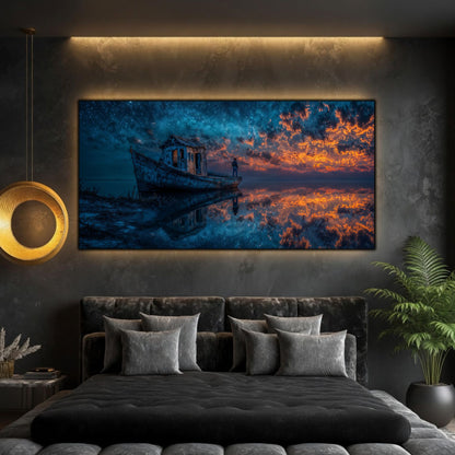 Tablou Living Sticlă – The Boat That Waited