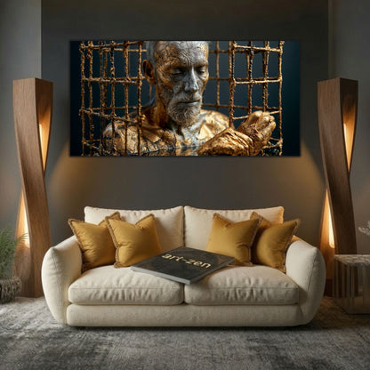 Tablou Modern Living – Paza cuștii de rugină și aur