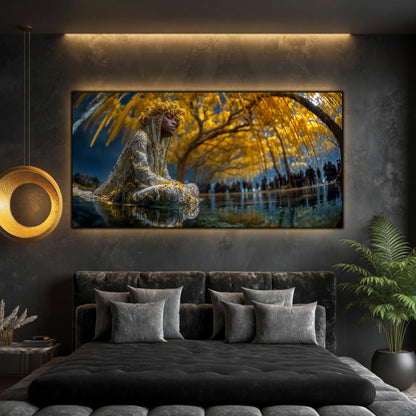 Tablou Living Sticlă – The Golden Stillness
