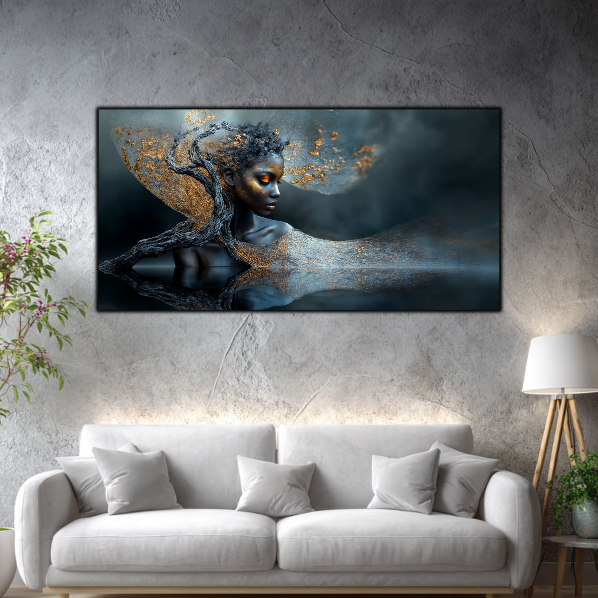 Tablou Modern Living Portret în Văl de Argint